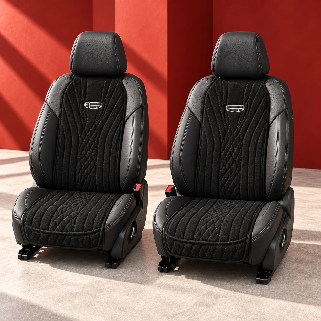 Визуализация: Накидки Vellar для Geely Monjaro — чёрные